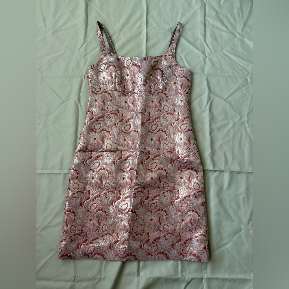 J.Crew paisley jacquard spaghetti strap mini dress